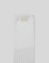 Woven Label Tube Socks - White