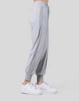 Stretch Pleats Jersey Pants - Grey