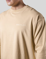 Back Message Vintage Long T-Shirt - Beige