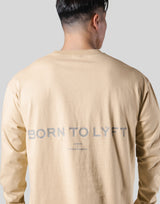 Back Message Vintage Long T-Shirt - Beige