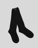 Woven Label Tube Socks - Black
