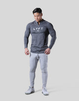 Half Zip Stretch Long T-Shirt - Dark Grey