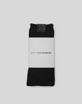 Woven Label Tube Socks - Black