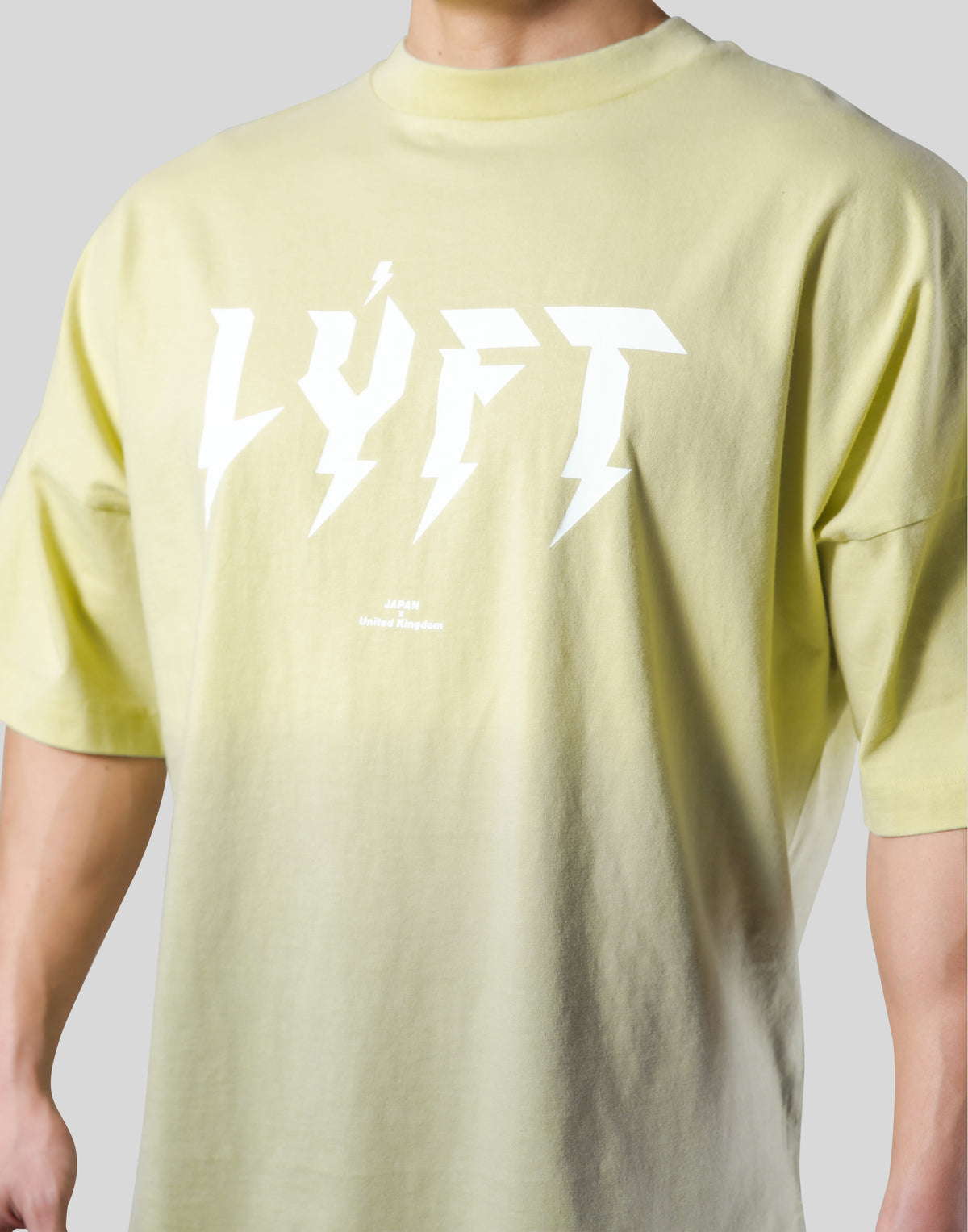Thunder Logo Wide Shoulder Big T-Shirt - Lime