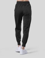 Stretch Pleats Jersey Pants - Black