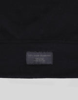 Woven Label Cropped Crewneck Sweat - Black