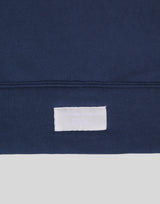 Woven Label Cropped Crewneck Sweat - Navy
