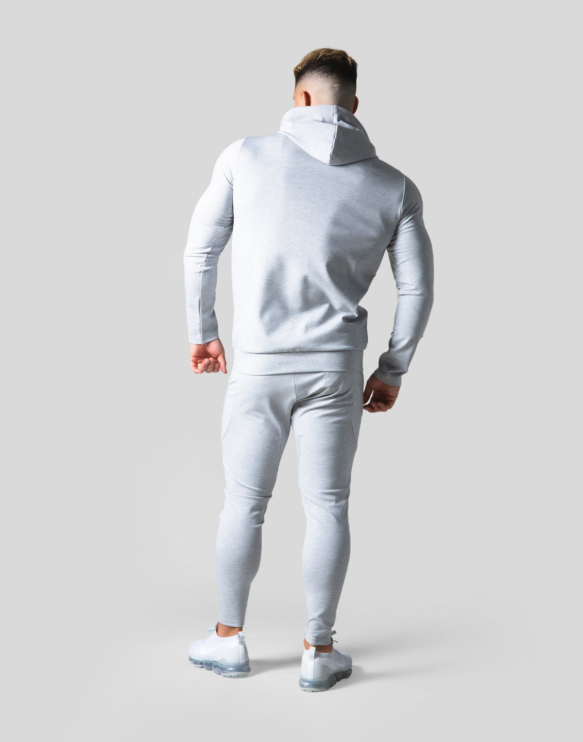 Slim Fit Stretch Pullover Hoodie - Grey