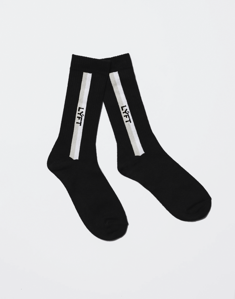 Bi-Color Side Line Socks - Black – LÝFT