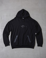 2 way Stretch Utility Pullover Hoodie - Black x Black