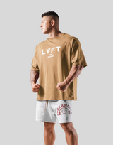 LÝFT × Power House Gym Logo Big T-Shirt - Beige