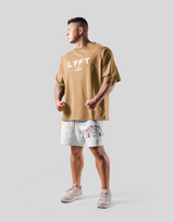 LÝFT × Power House Gym Logo Big T-Shirt - Beige