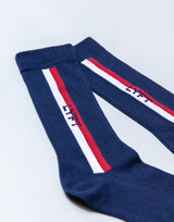 Bi-Color Side Line Socks - Navy