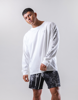 Message Logo Sleeve Long Tee - White