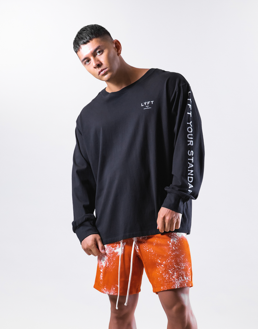 Message Logo Sleeve Long Tee - Black