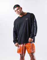 Message Logo Sleeve Long Tee - Black
