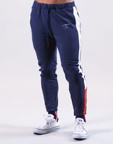 Bi-Color Line Sweat Pants - Navy