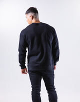 Bi-Color Line Crewneck Sweat - Black