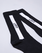 Bi-Color Side Line Socks - Black