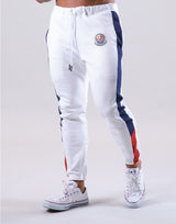 Emblem Bi-Color Line Sweat Pants - White