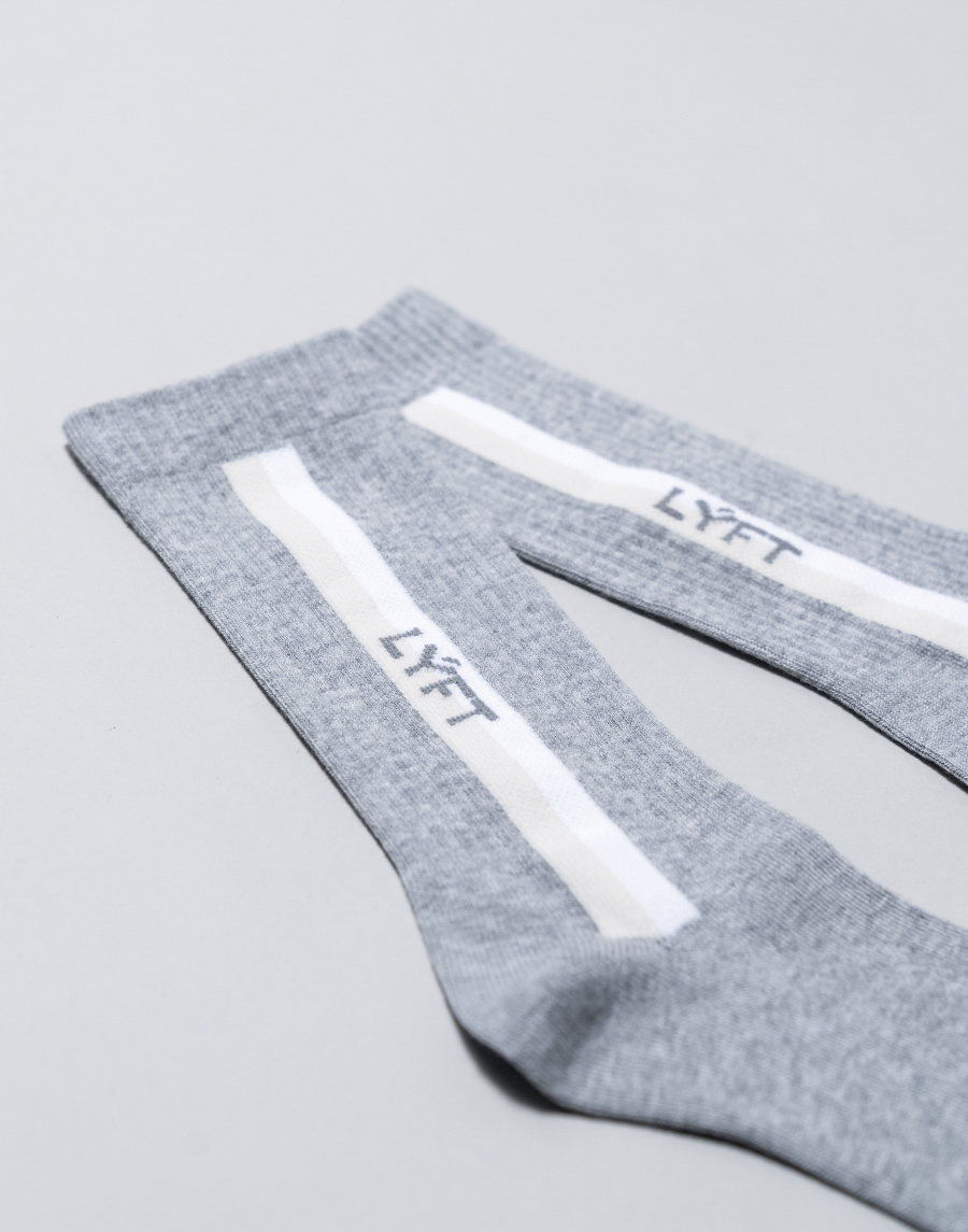 Bi-Color Side Line Socks - Grey
