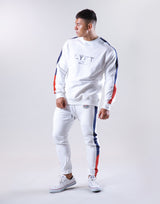 Emblem Bi-Color Line Sweat Pants - White