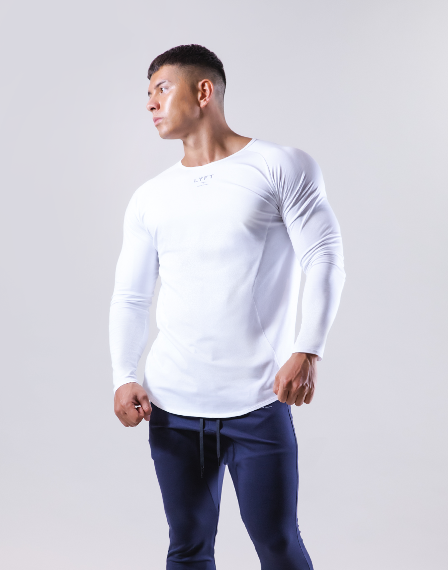 Shape Fit Stretch Long Sleeve T-Shirt - White