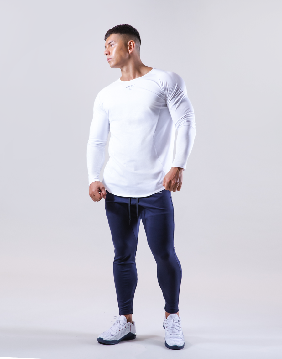 Shape Fit Stretch Long Sleeve T-Shirt - White