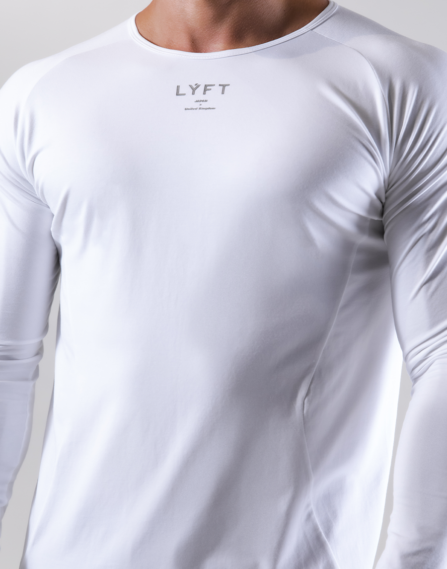 Shape Fit Stretch Long Sleeve T-Shirt - White