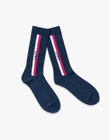 Bi-Color Side Line Socks - Navy