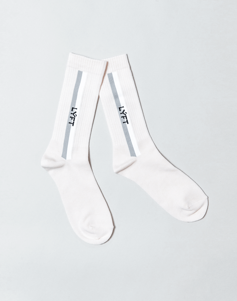 Bi-Color Side Line Socks - White