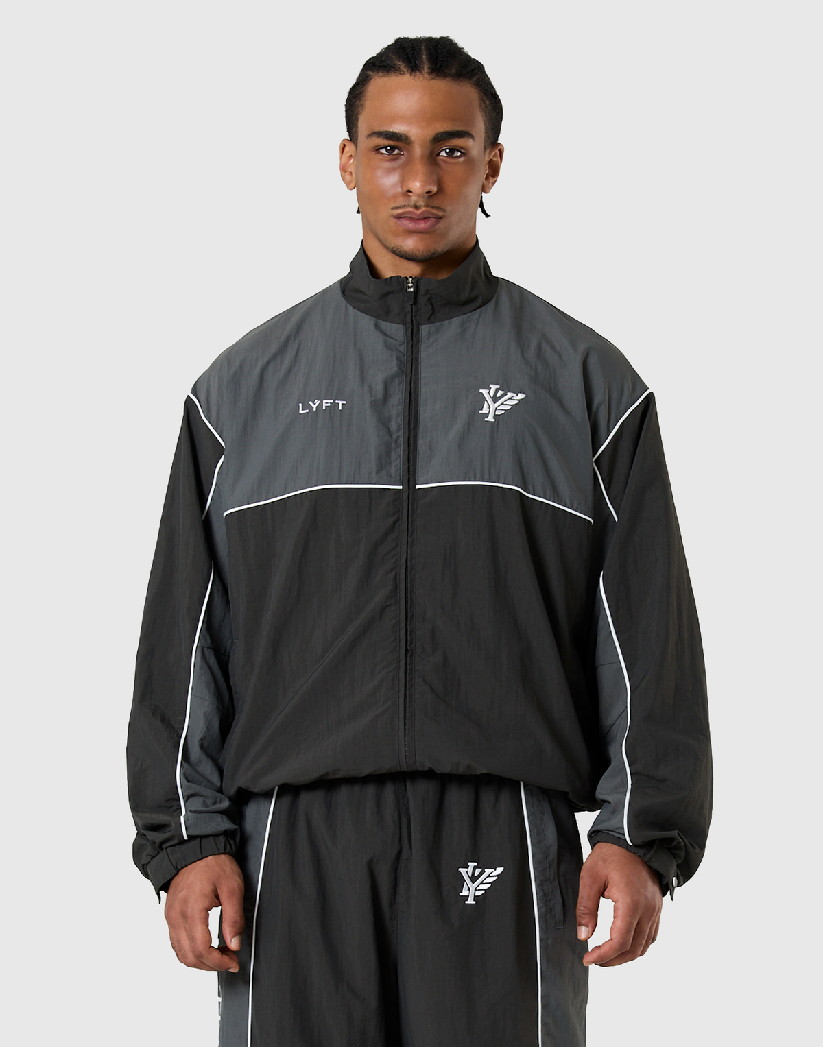 BORN TO LÝFT Racing Nylon Jacket - Grey