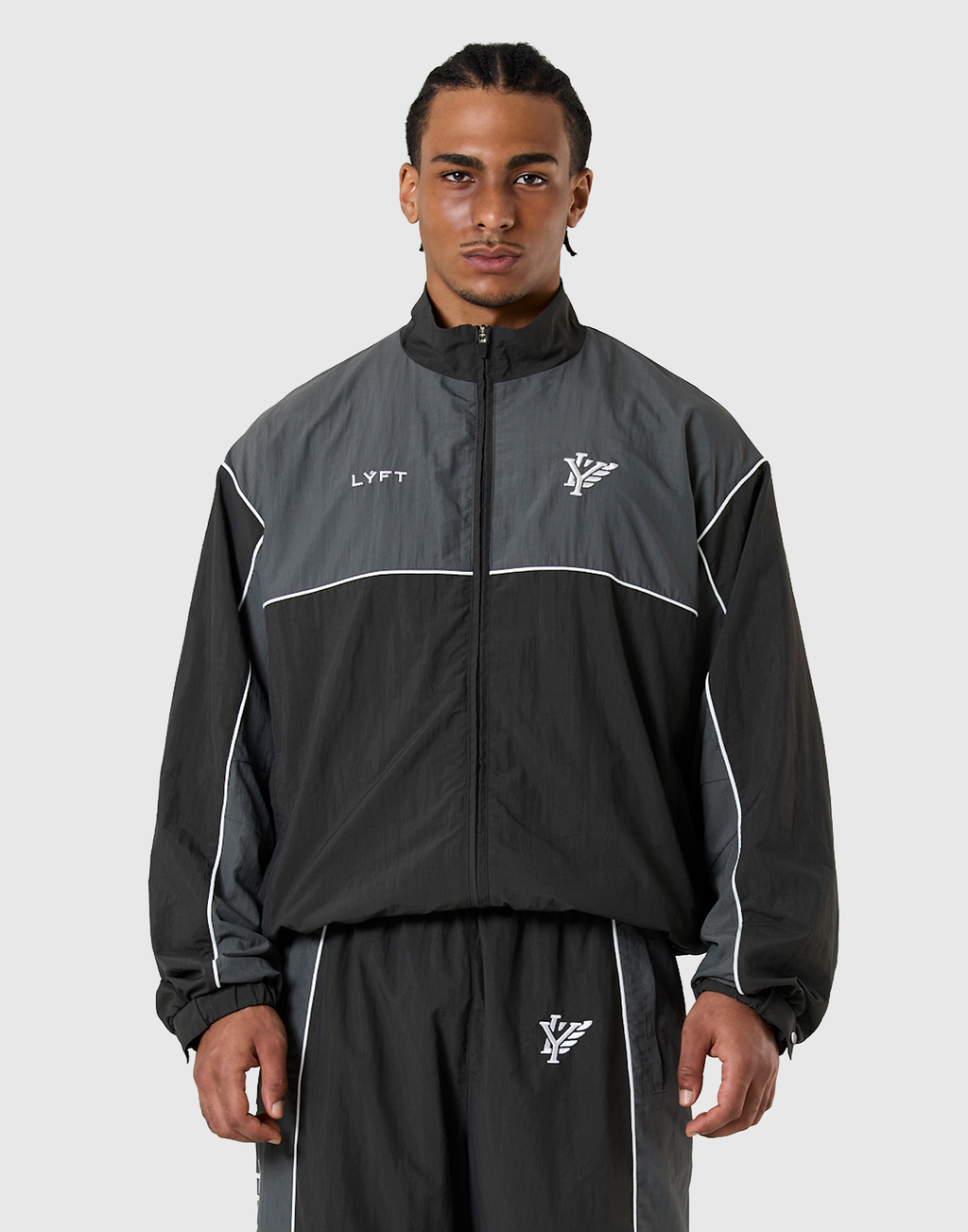 LYFT ジャージセットアップJAPAN×United kingdomグレー　M BORN TO LÝFT Racing Nylon Jacket - Grey
