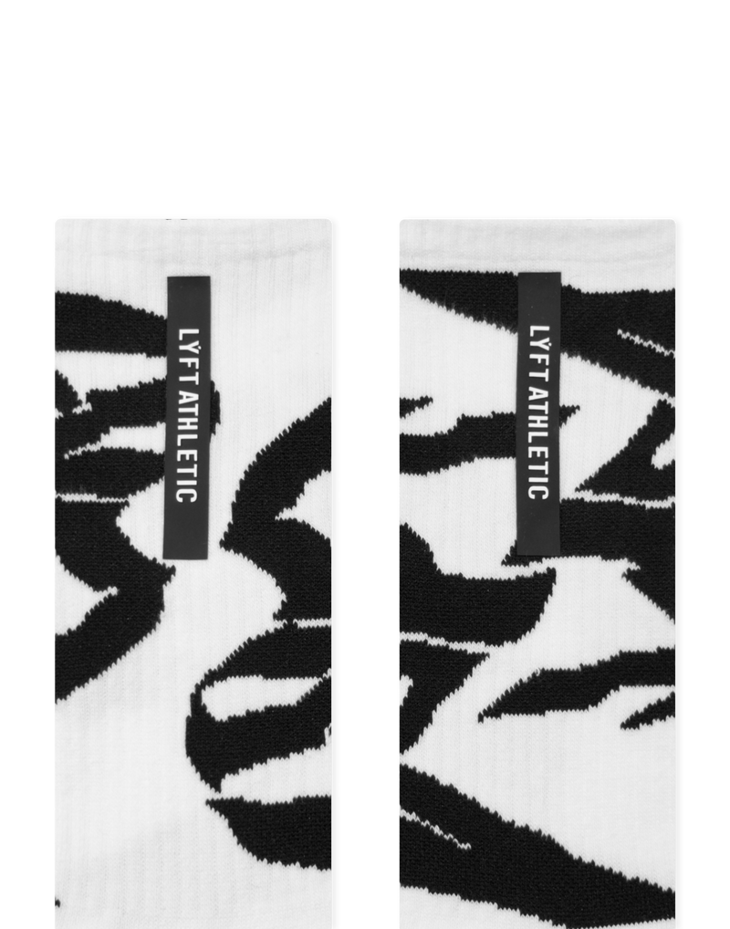 Faded Graphic Socks - White