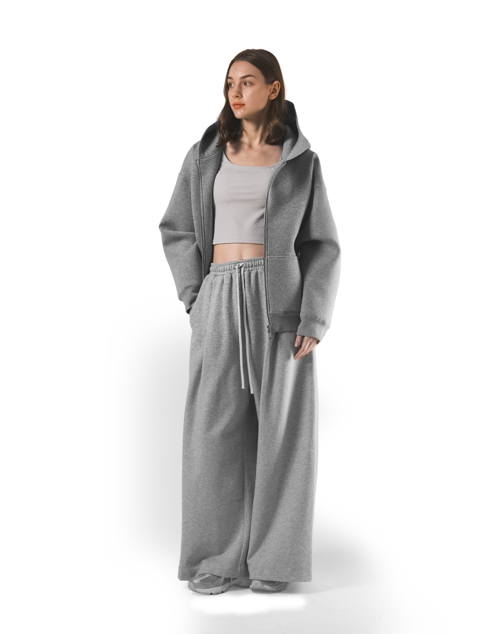 LYFT （リフト）グレー パーカー Double Face Zip-Up Hoodie - Grey – LÝFT
