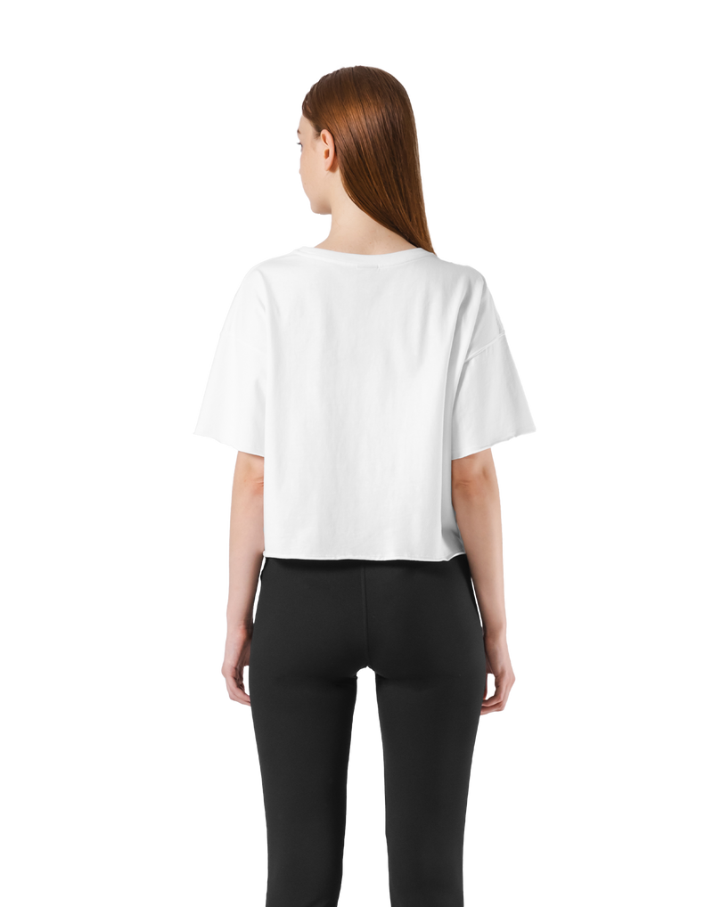 Old Logo Wide Cropped T-Shirt - White