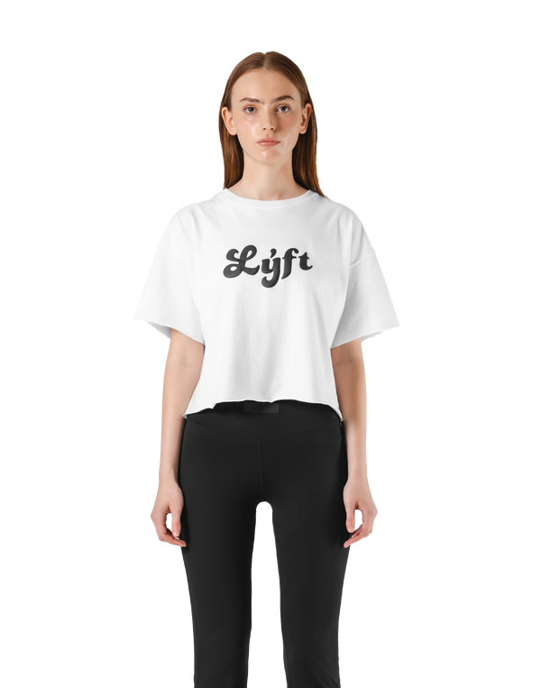 Old Logo Wide Cropped T-Shirt - White