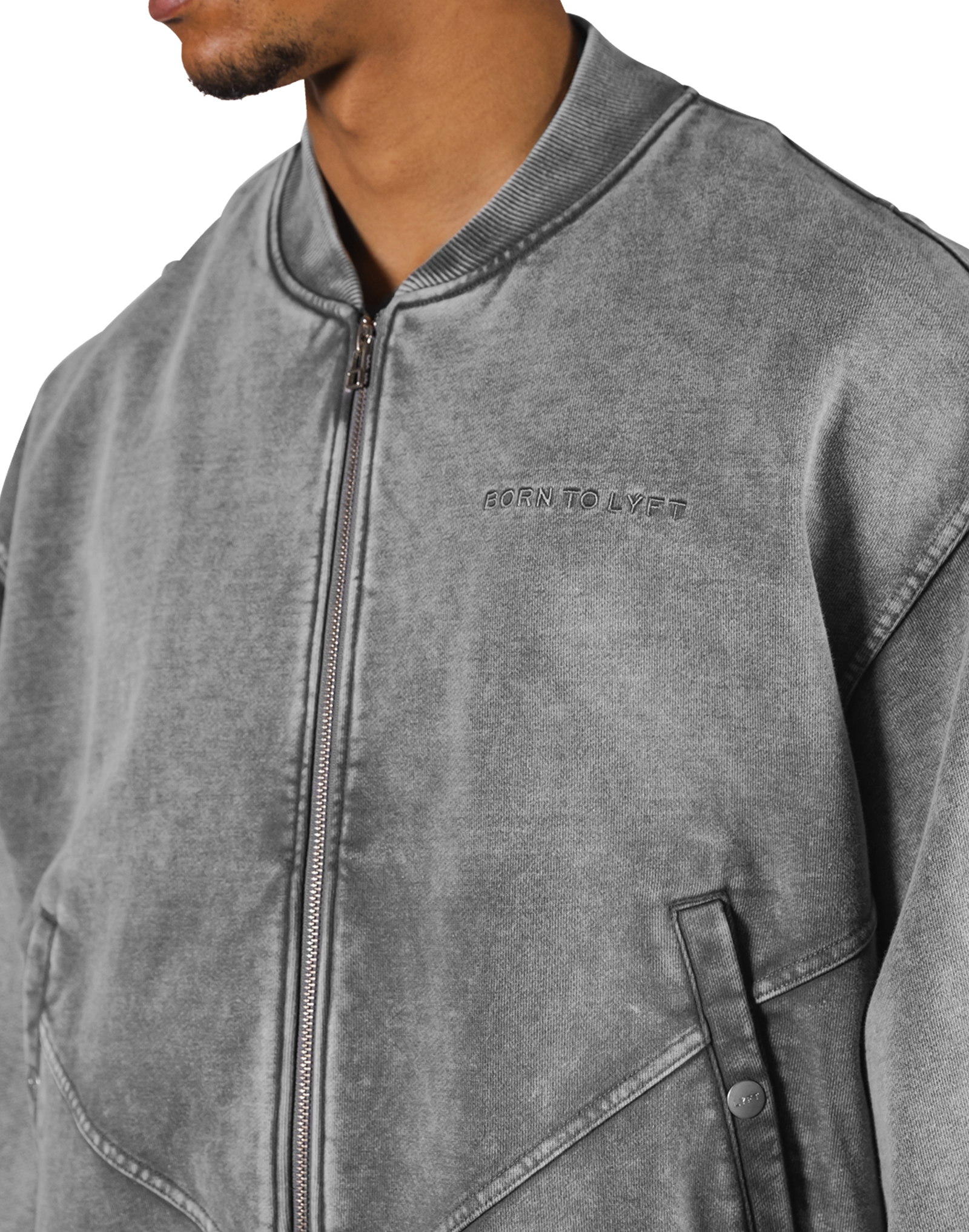 LYFT ヴィンテージボンバージャケット ブラック Vintage Sweat Bomber Jacket - Black – LÝFT