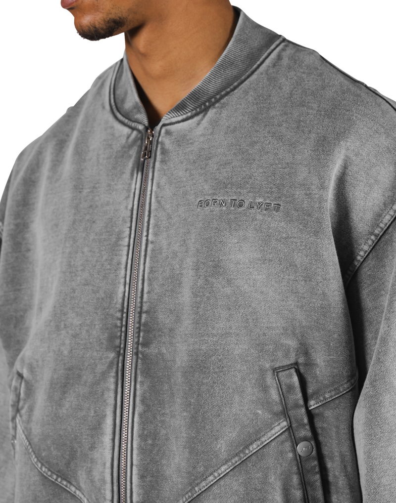 Vintage Sweat Bomber Jacket - Grey – LÝFT Vintage Sweat Bomber Jacket - Grey – LÝFT