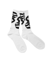 Faded Graphic Socks - White