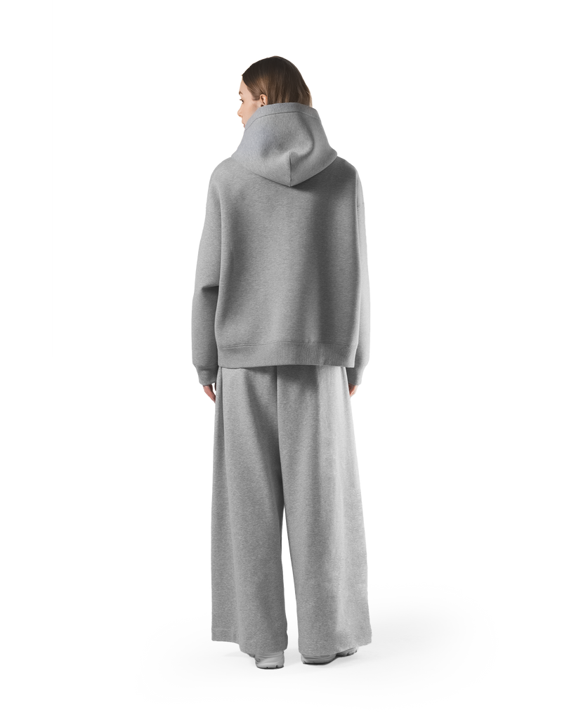 Double Face Zip-Up Hoodie - Grey