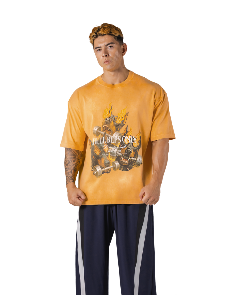 Triple Dog Graphic Vintage Big T-Shirt - Yellow