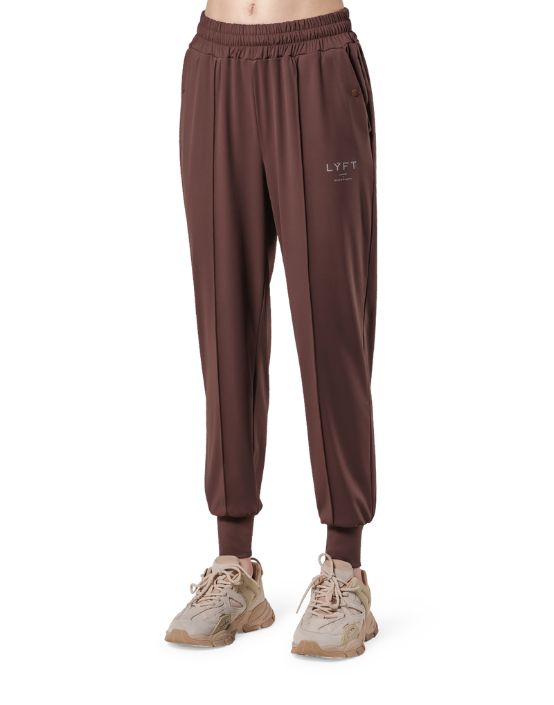 Stretch Pleats Jersey Pants 2 - Brown