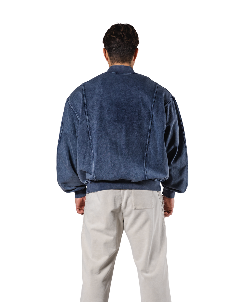 Vintage Sweat Bomber Jacket - Navy – LÝFT Vintage Sweat Bomber Jacket - Navy – LÝFT