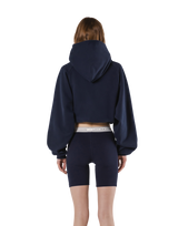 Pile Wappen Cropped Hoodie - Navy