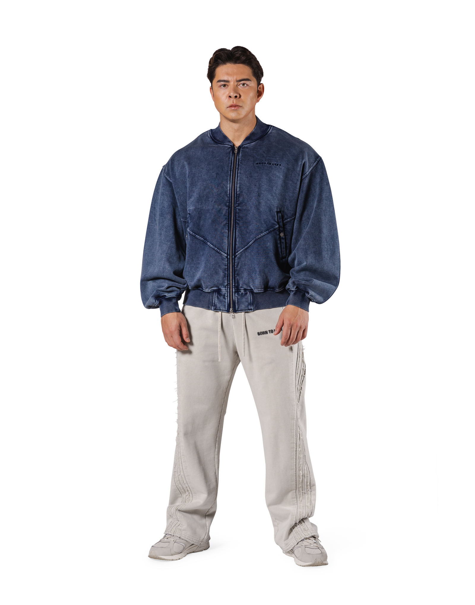 Vintage Sweat Bomber Jacket - Navy – LÝFT