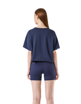 Old Logo Wide Cropped T-Shirt - Navy