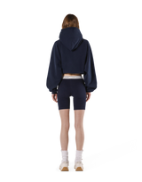 Pile Wappen Cropped Hoodie - Navy