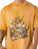 Triple Dog Graphic Vintage Big T-Shirt - Yellow