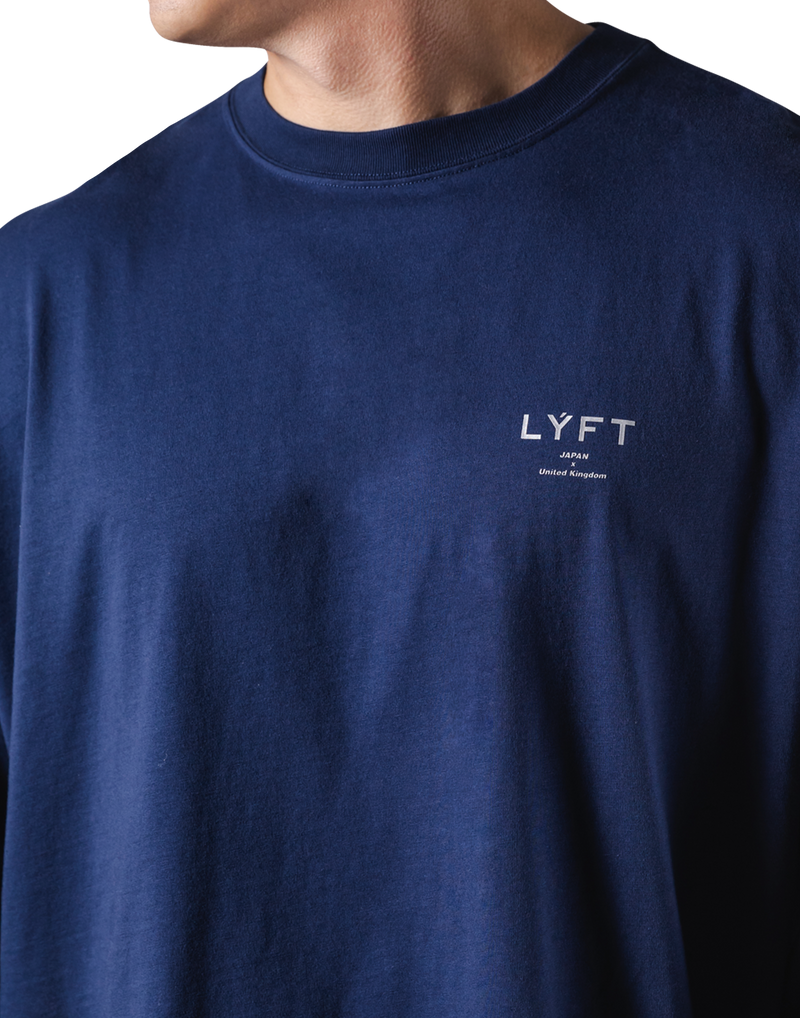 LÝFT Extra Big Long T-Shirt - Navy